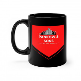 Pankow and Sons Roofing Black mug 11oz