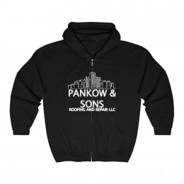 Pankow and Sons Roofing White Unisex Heavy Blend™ Full Zip Hooded Sweatshirt